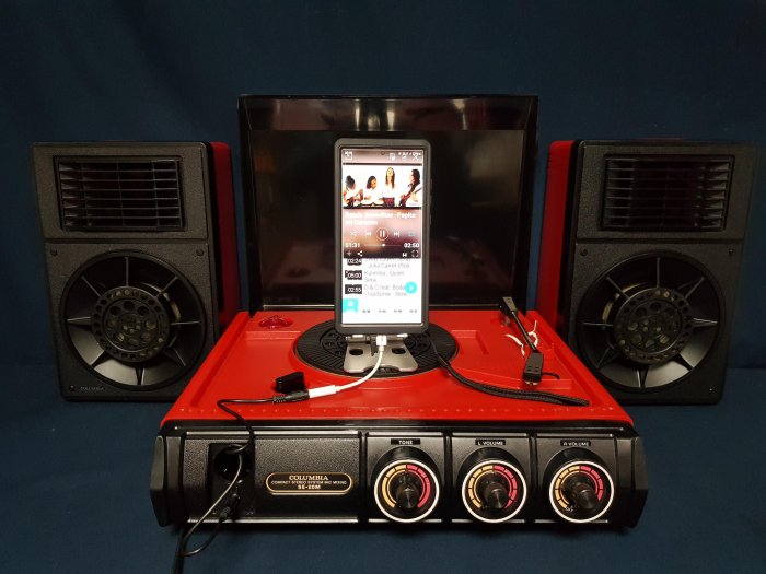 【歲月】昭和時期 COLUMBIA 哥倫比亞 分離式    黑膠唱機 骨董電唱機 留聲機 普普風 文青 老派 藍芽 昭和古道具 #06