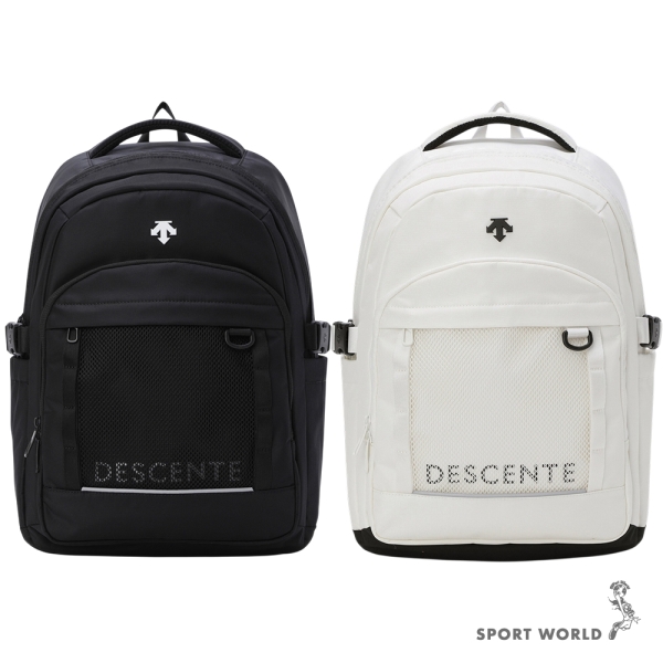 Descente 迪桑特 後背包 筆電隔層 防潑水 黑/象牙白【運動世界】SR123UBP11-BLK0/SR123UBP11-IVY0