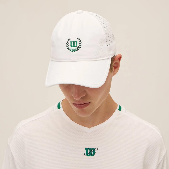 【曼森體育】Kith & Wilson 聯名款 網球帽 白 帽圍 56-58cm 高質感 遮陽帽