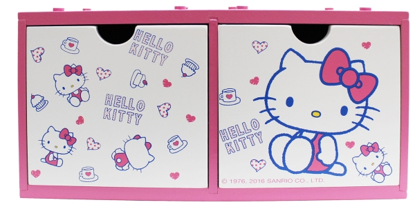 【震撼精品百貨】Hello Kitty 凱蒂貓~HELLO KITTY 多多積木雙抽收納盒#38144