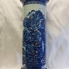 清朝康熙御製釉分五色青花釉裡紅山水畫直筒瓶康熙早期官窯釉里紅呈色有