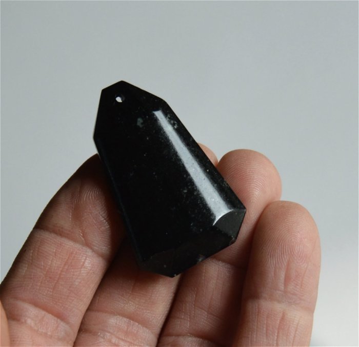 【明威水晶】黑碧璽墬子_電氣石墬子_開運化煞提昇能量_淨重 :25.5公克_鐘型#36_讚好運