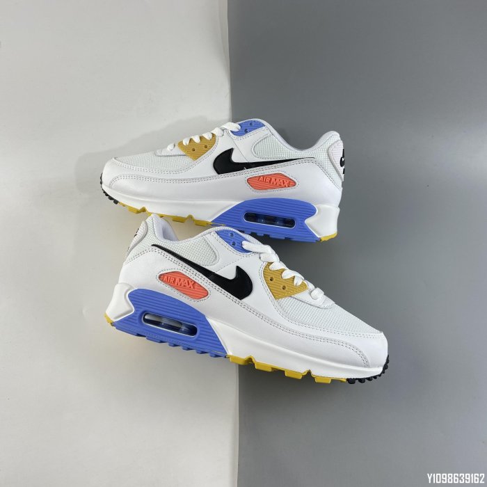 nike air max 90 “solar flare” 30 白藍黃多彩氣墊慢跑鞋cz3