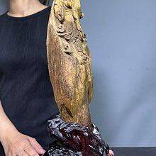 【壓箱寶】越南芽莊沉香雕件【淨瓶觀音】重油 氣韻清香 鎮宅招財 馬拉OK 海南沉香 原木香 黑檀底座 E69