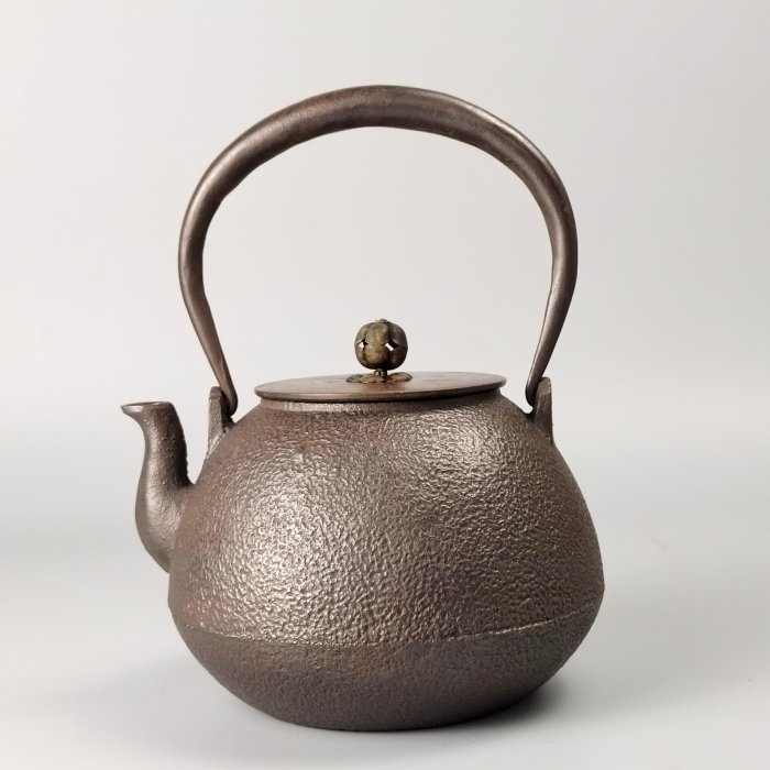 鉄瓶 煎茶道具 龍文堂造 時代物 銅蓋 夕 21. 龍文堂 茶道具 時代 笑口