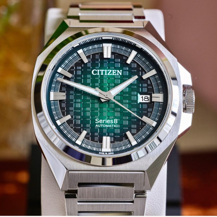 CITIZEN NB6050-51W 星辰錶 40mm Series8 機械錶 藍寶石鏡面 銀色不鏽鋼錶帶 男錶女錶