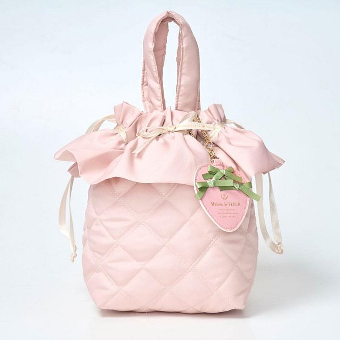 ☆Juicy☆日本雜誌MOOK附錄 Maison de FLEUR 梨花 蝴蝶結 束口托特包 手提包 手提袋+吊飾兩件組
