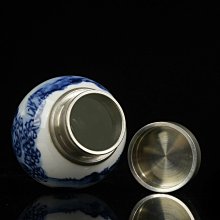 清課堂平安七甫作染付錫口茶心壺在銘原箱日本名家手作茶具茶道美學8.2