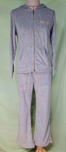 【震撼精品百貨】Hello Kitty 凱蒂貓~衣褲組 灰色絨毛