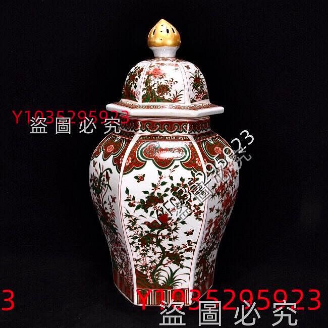 清康熙粉彩花卉紋六方將軍罐45×26 舊藏古董古玩【古齋】-2878 | Yahoo拍賣