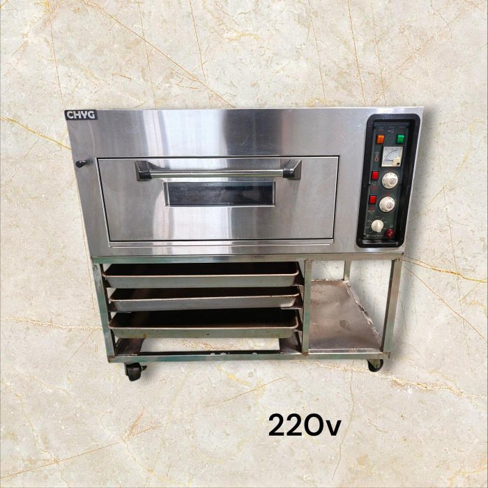 桃園國際二手貨中心----1門1盤電烤箱含4盤出爐架 一門一盤電烤箱 電爐 電烤爐/電力式烤箱/烤麵包