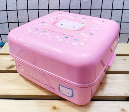 【震撼精品百貨】Hello Kitty 凱蒂貓~KITTY 日本SANRIO三麗鷗KITTY雙層保鮮盒-日本製*35271
