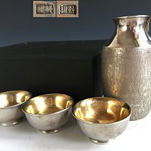 純銀 刻印 槌目 盃 5客 内金張 酒器 煎茶碗 純銀製 約119.9g 尚幀品足銀一張打銀壺純手工1100cc 尚幀品手工銀壺｜茶壺/茶杯