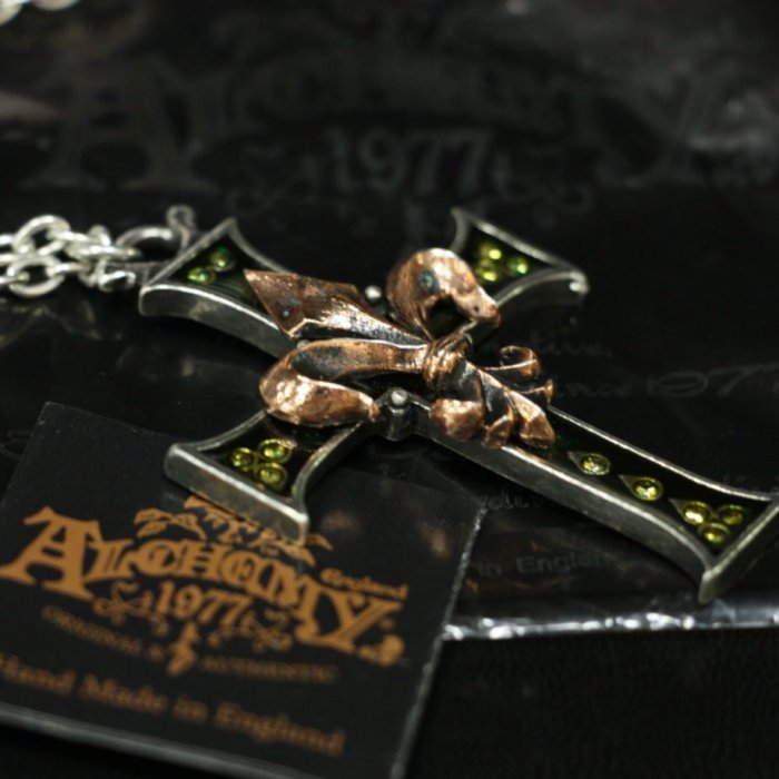 ALCHEMY Necklace 英國品牌手工飾品，No. P470 Croix de Lile 金屬銀錫 