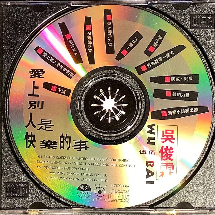 吳俊霖（伍佰）-愛上別人是快樂的事舊版1992年波麗佳音（非魔岩唱片
