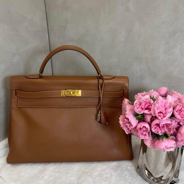 【赫蒂國際精品】 Hermès Kelly 凱莉包 35 金棕金扣 vintage