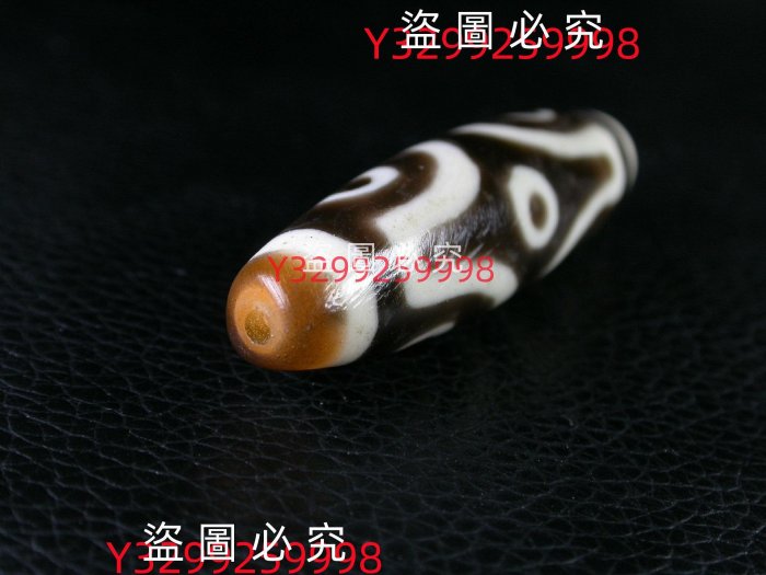 清末民初七眼料器天珠，八十年，收集自藏區，圖騰清晰少見，珠形規矩