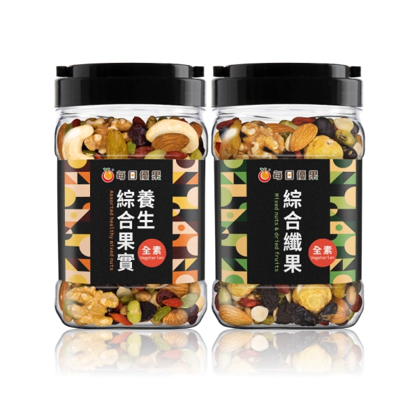 【含運】罐裝養生綜合果實+罐裝綜合纖果 4入組 每日優果