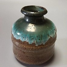 日本回流，孔雀釉花入，松山雅英，掛花入，窯變流釉，全品原盒舊藏古玩