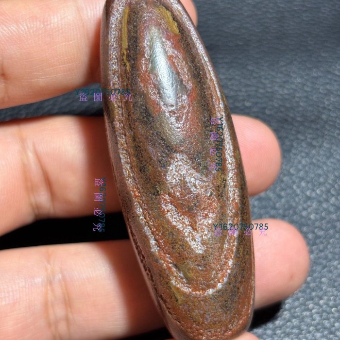 西藏天珠象雄天珠藏傳金剛眼天珠九眼頁巖天降石朱砂沁色尺寸66*24*22mm