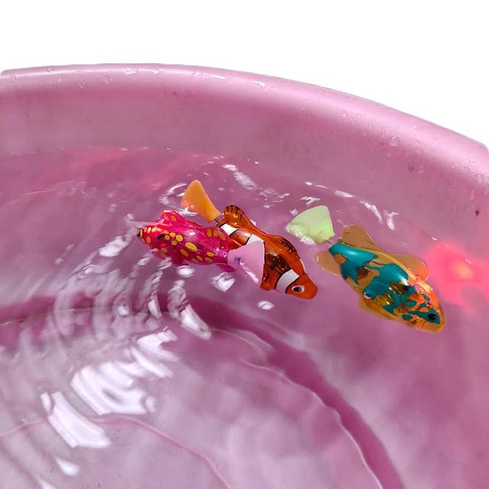 【珍愛頌】LA028 LED 電子竉物魚 燈光感應 機器寵物魚 游泳魚 電動魚 小醜魚 發光搖擺魚 洗澡戲水 寵物玩具