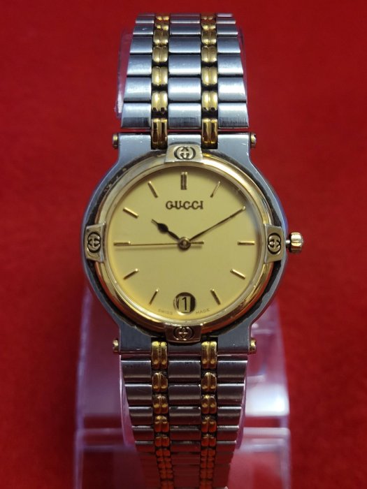 瑞士製 GUCCI 9000M (金) 石英腕錶