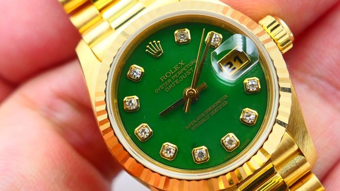 【美好時光】罕見神物!寶石面的王者 綠色玉石( Jade Dial ) ROLEX勞力士69178有保單近新品 (179178參考)