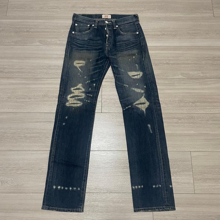 Levi's levis 08501-0128 W28 L32 木村代言直筒刷紋大破壞牛仔褲 504 505 501