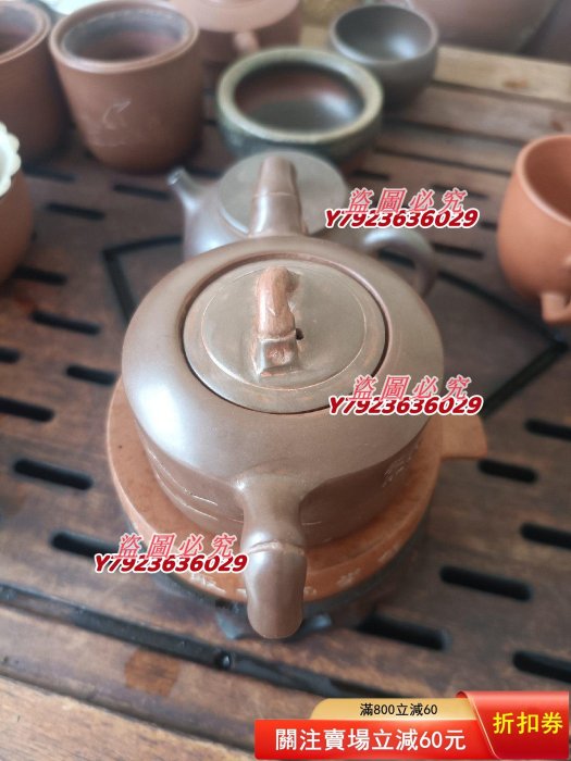 隆邨] 清末古壺 老段泥 行竹鼓壺 底款廖章 逸然軒主人 中国急須 台湾