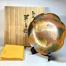 茶太初] 日本玉川堂錘起銅器葉紋菓子器直徑21.5公分| Yahoo拍賣