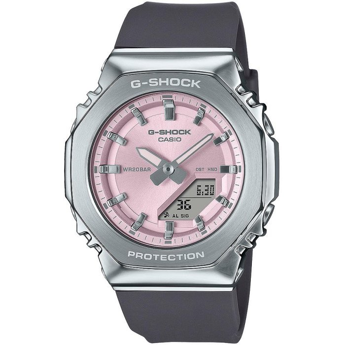 CASIO 卡西歐 G-SHOCK 淡雅八角髮絲紋雙顯錶 (GM-S2110-4A)