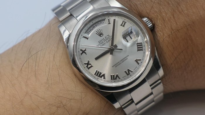 【美好時光】破盤零件價出清！ROLEX勞力士18K白金Daydate 118209盒單全美品（ 18238 18239 118238 118239參考）