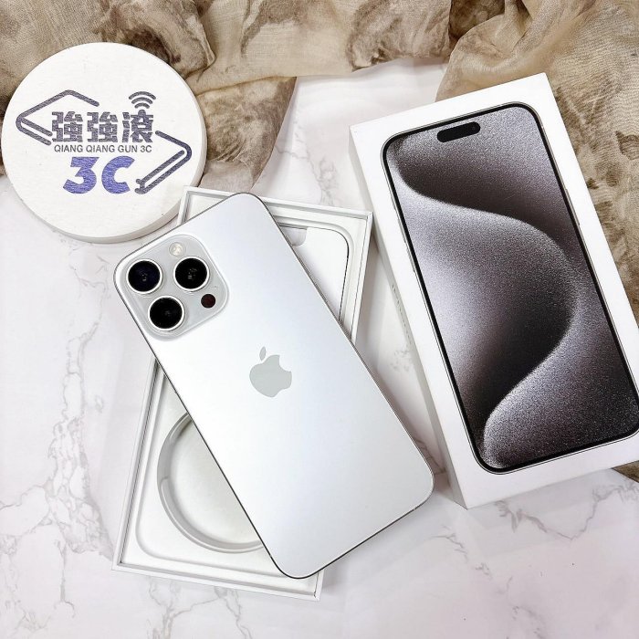 二手 iPhone 15 Pro Max 256G  白鈦色*37648（店保365天）