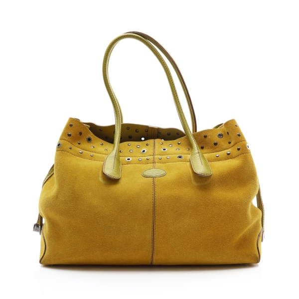 TODS 托德斯 黃色 絨面革 Tote 手提包 【二手名牌BRAND OFF】