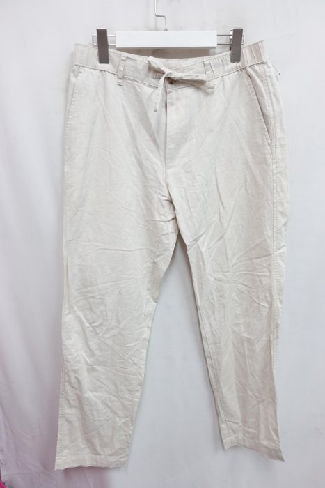 拾壹♥時尚心語♥男裝【UNIQLO】33吋腰米白33亞麻長褲~玲鳴-0913-T36