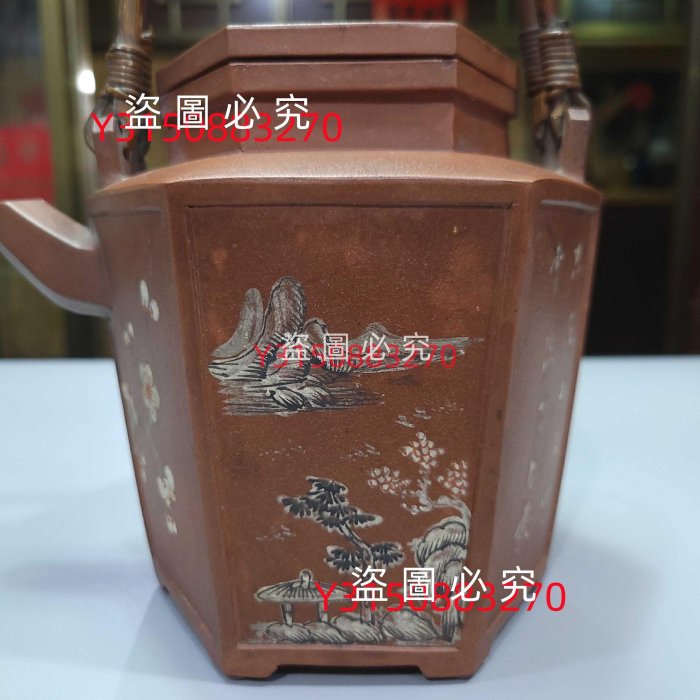 壺(中国製)「製年照康清大」 老貨老瓷瓷器清早期乾隆史維高制加彩山水詩文大方壺27000 壺高15
