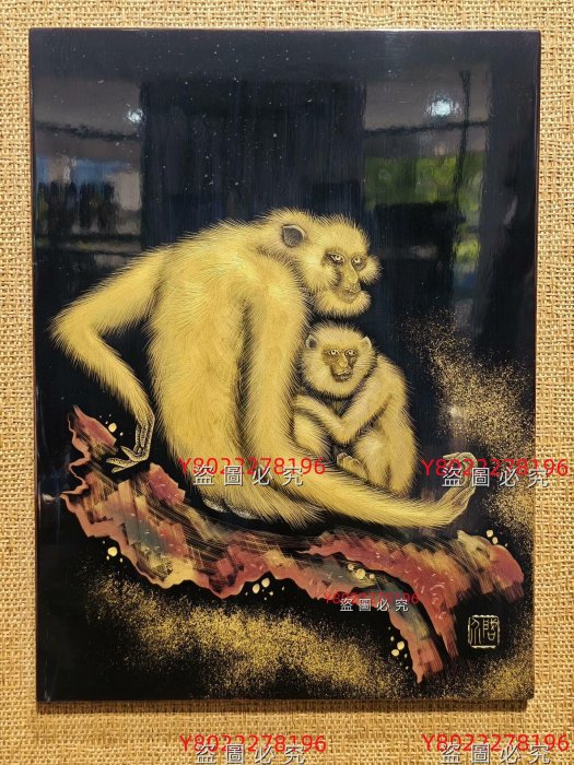 日本回流輪島圖大漆畫沈金畫金蒔繪小西啟介作品古美術茶室空間美學陳設