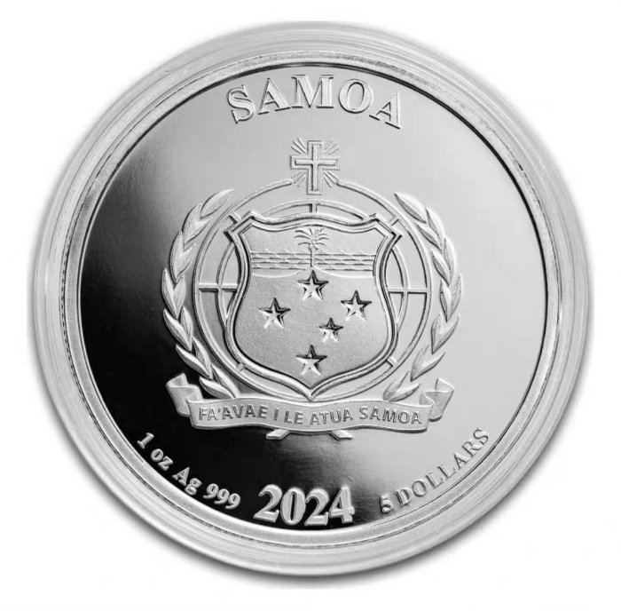 2024+薩摩亞+大富翁+銀幣+純銀1盎司+地產大亨+monopoly+本色銀幣錢幣