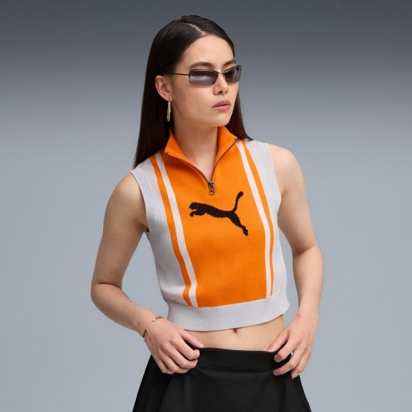 PUMA 背心 流行系列 FUTURE ARCHIVE 橘色 針織背心 女 63212642
