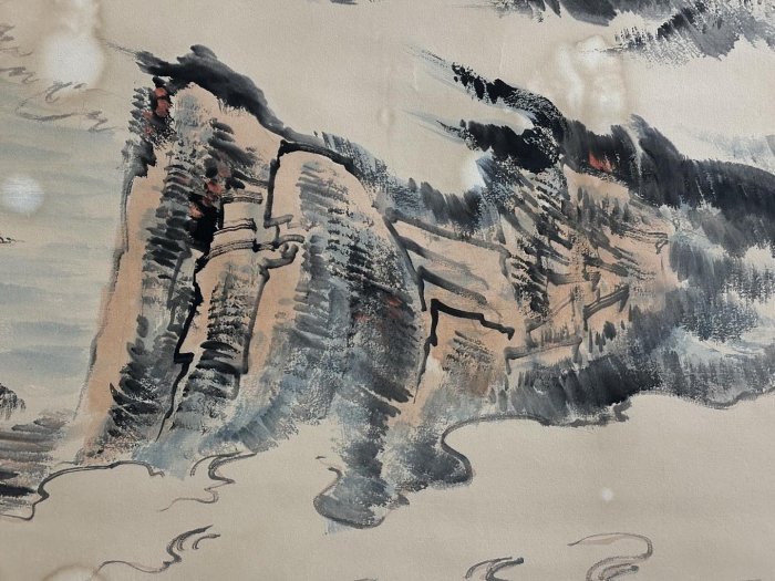 代號ZB845《陸儼少山水》好畫工帶雜志四尺手繪發：22畫心材質：宣紙裱