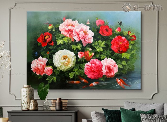 油彩画　「　牡丹　貴婦人　」　額付　原画 油彩画 「 牡丹 貴婦人 」 額付 原画 辰 将成 『牡丹』 油彩画