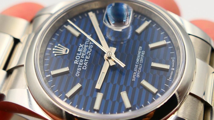 【美好時光】停產藍色格子Motif藍面!2023年份勞力士ROLEX 126200近新美品盒單全( 126234 116200參考)