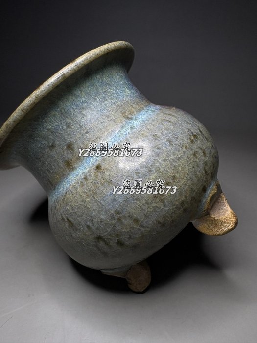 元代瓷器舊藏鈞窯窯變釉香爐鈞瓷香爐老窯瓷金元時期禹州正窯口掛紫斑三