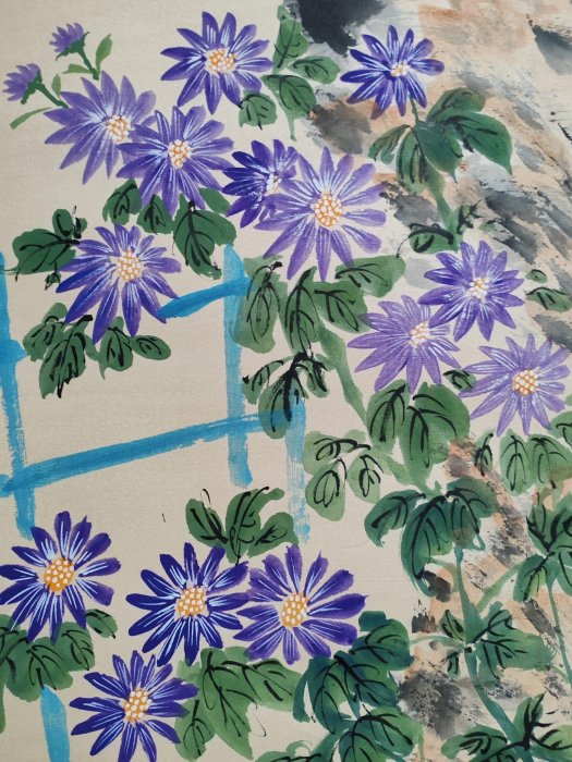 編號B3575 純手繪花鳥作品一物一圖，實物拍攝作者:鄭慕康材質:宣紙裝裱