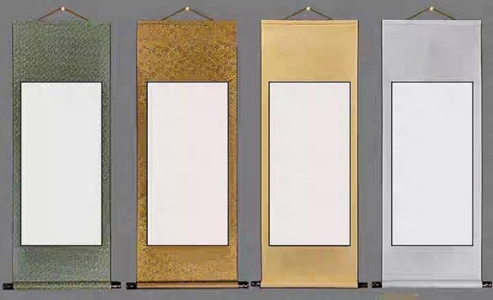 Art in THE【傑儒書畫】空白掛軸宣紙雙色全綾布掛軸國畫書法書畫卷軸