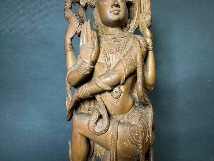 印度白檀木雕弁財天佛教美術佛像古董木像木製佛教擺飾| Yahoo拍賣