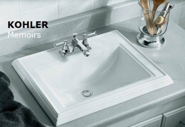 【麗室衛浴】美國KOHLER Memoirs系列 上崁盆 單孔K-2241T-1-0 三孔K-2241T-8-0