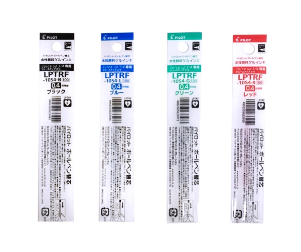 百樂PILOT 0.4mm多色超果汁筆芯(LPTRF-10S4)-黑/紅/藍/綠