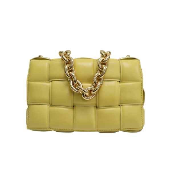 BOTTEGA VENETA BV 寶緹嘉 黃色 編織羊皮 The Chain Cassette 兩用包 631421 【二手名牌BRAND OFF】