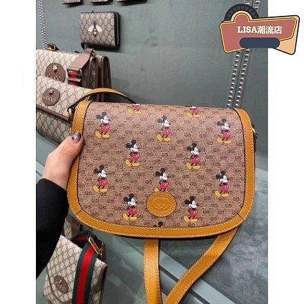 Gucci x Disney 小號肩揹包 602694 米奇新年款馬鞍包 帆布包